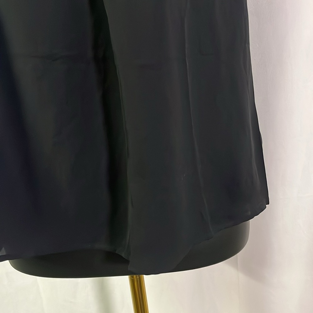 NWT Brooks Brother Black Short Sleeve Silk Keyhole Neck Blouse - Picture 9 of 16